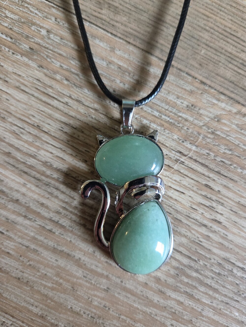 Aventurine Cat Pendant Necklace